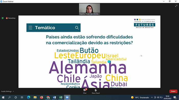 A BRAZTOA apresentou os Países que ainda estão sofrendo com as dificuldades na comercialização devido as restrições. 