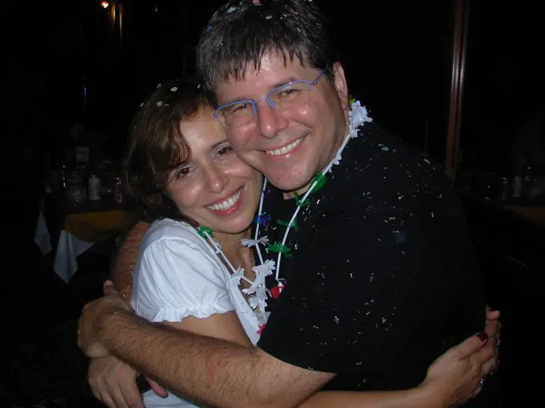 Maria Pereira Gontow e Airton Gontow, no Avenida Club, em 2009 - comemoração pelo primeiro aniversário de união - Foto: divulgação 