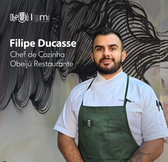 Chef Filipe Ducasse Pinheiro, fundador da Sintropia Brasileira e responsável pelo novo menu do restaurante Obeijú, no I Am Design Hotel Campinas - Foto: Instagram @obeijurestaurante