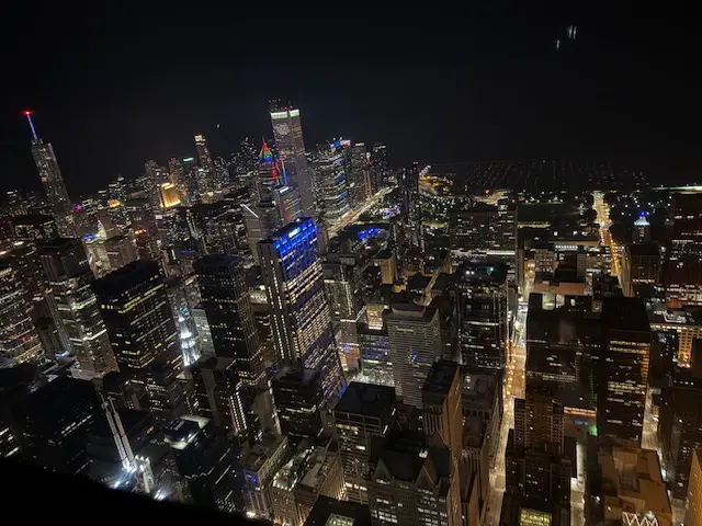 Vista noturna do Skydeck ( foto Simone Barros) - Chicago