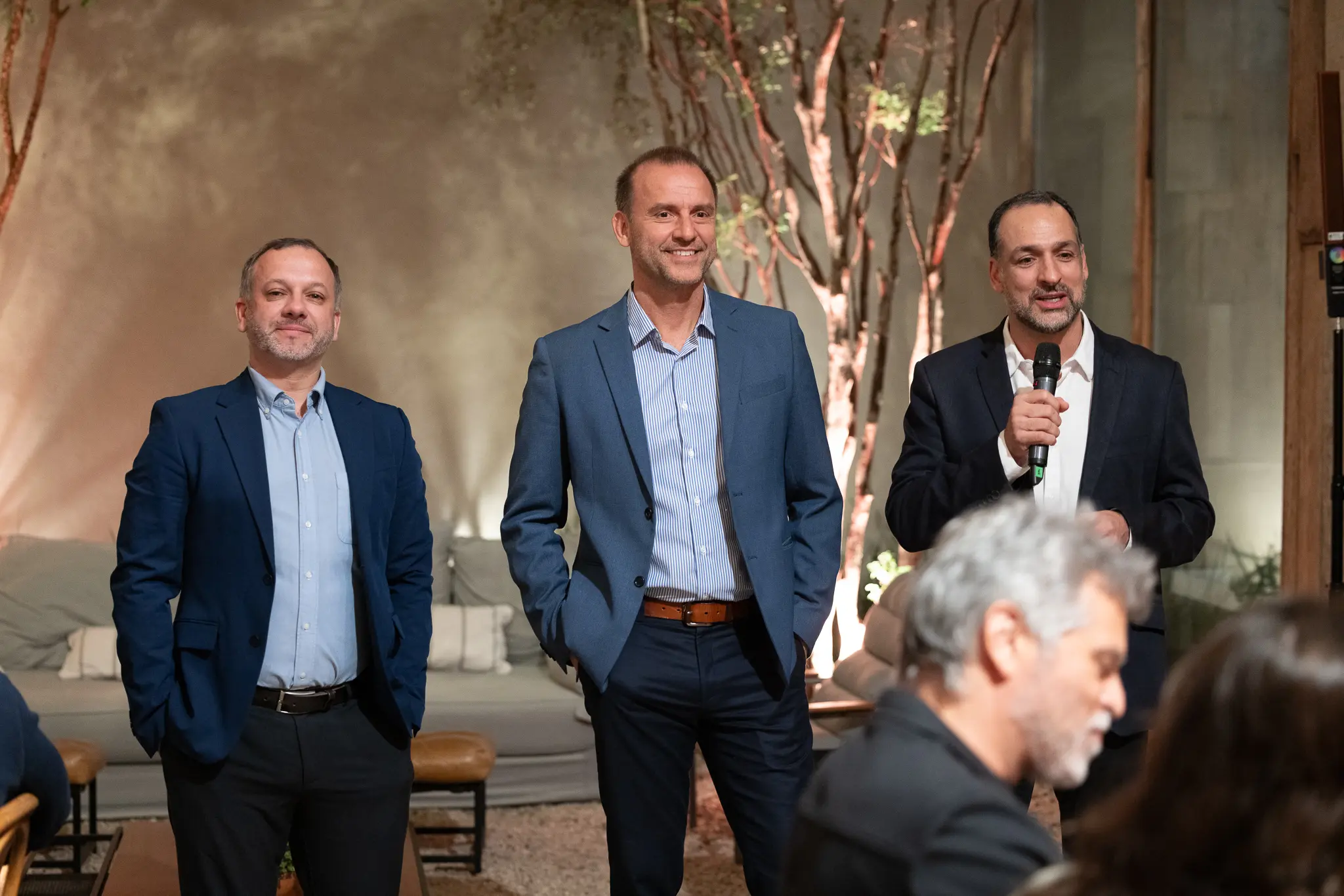 Diego Lando, Alexandre Gehlen e Marcelo Marinho recebem clientes e parceiros em jantar - Foto: divulgação
