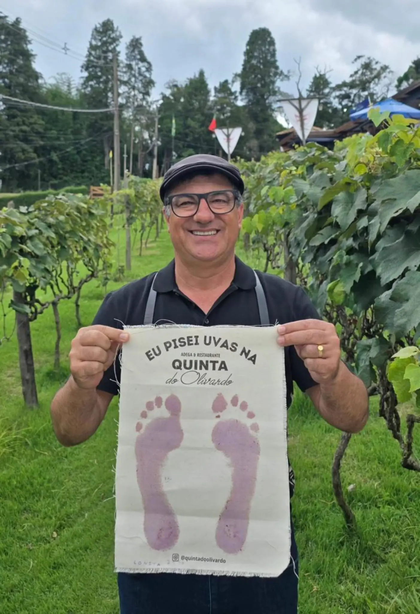 Olivardo Saqui, propriet&aacute;rio da Quinta do Olivardo, durante a Pisa da Uva 2026 em S&atilde;o Roque - Cr&eacute;dito: divulga&ccedil;&atilde;o