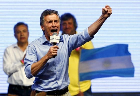 Mauricio Macri comemora sua vitória