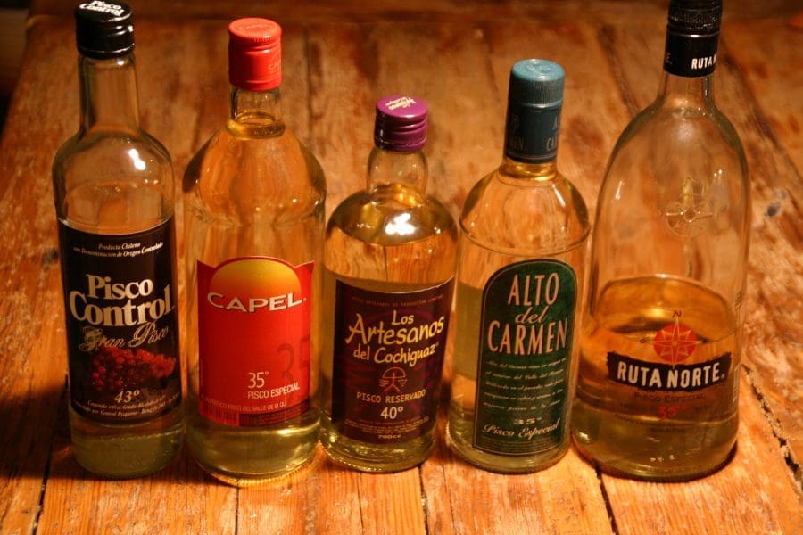 Pisco-bottles-Chile