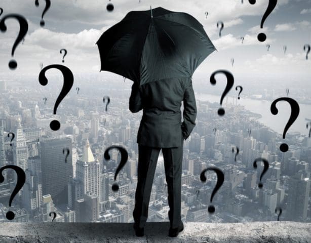 Businessman and questions