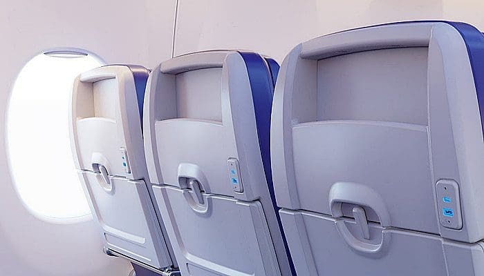 Detalhe das novas conexões USB dos aviões da Southwest Airlines 