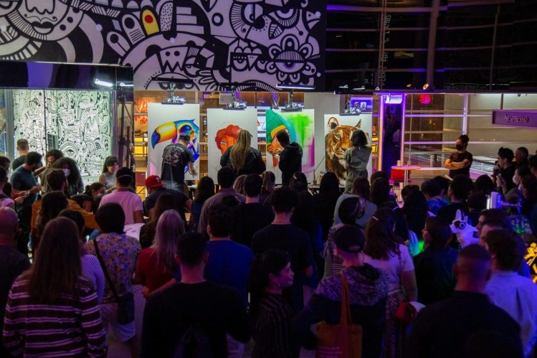 art-battle-lounge Vista de cima do evento Art Battle Lounge Seasons