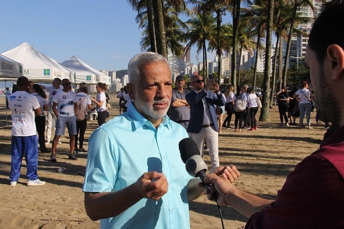 Marcos Libório, Secretário de Meio Ambiente de Santos-SP, falou ao DIÁRIO em uma praia de Santos-SP.
