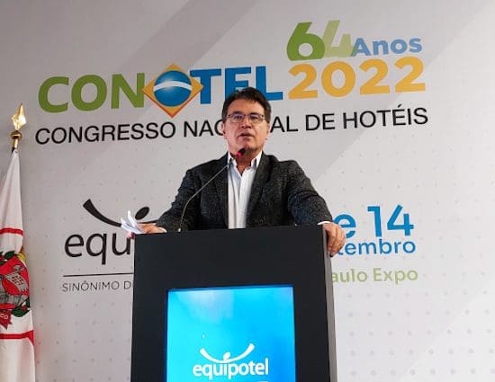 Vinícius Lümmertz, Secretário de Turismo e Viagens de São Paulo, falou no evento.