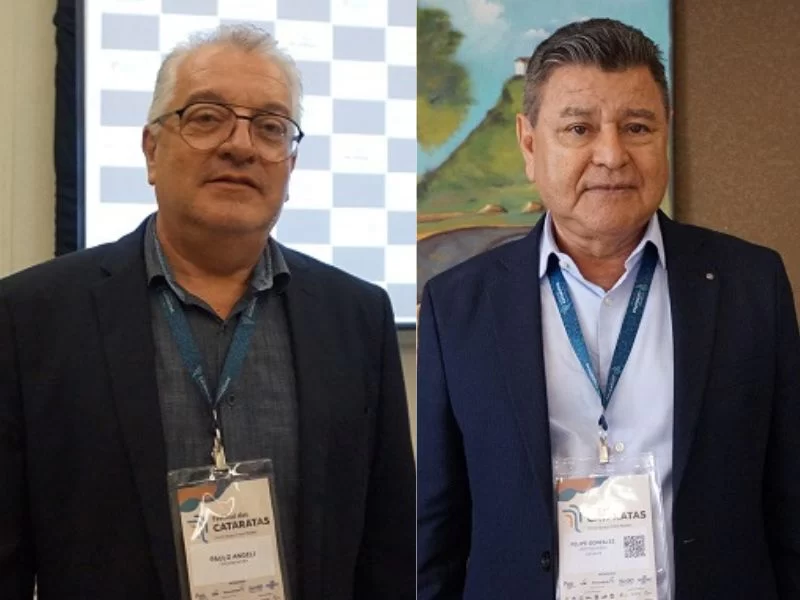 Paulo Angelis, fundador e CEO do Festival das Cataratas, e Felipe González, presidente do Visit Iguassu e vice-presidente da ABAV Paraná