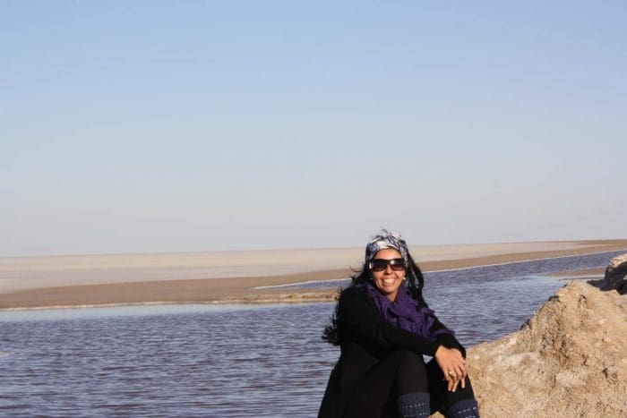 Márcia Santos em Chott El Jerid, na Tunisia