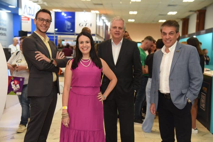 46a_abav_travel_sp_ja_comercializou_62_por_cento_dos_seus_espacos 46ª Abav TravelSP: Bruno Waltrick, vice-presidente financeiro; Juliana Assumpção, diretora de negócios; Edmar Bull, vice-presidente de Relações Institucionais; e Fernando Santos, presidente