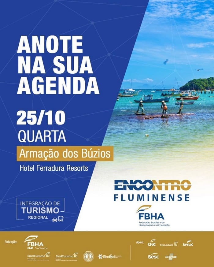 Armação dos Búzios recebe Encontro Fluminense FBHA: arte com o convite do evento