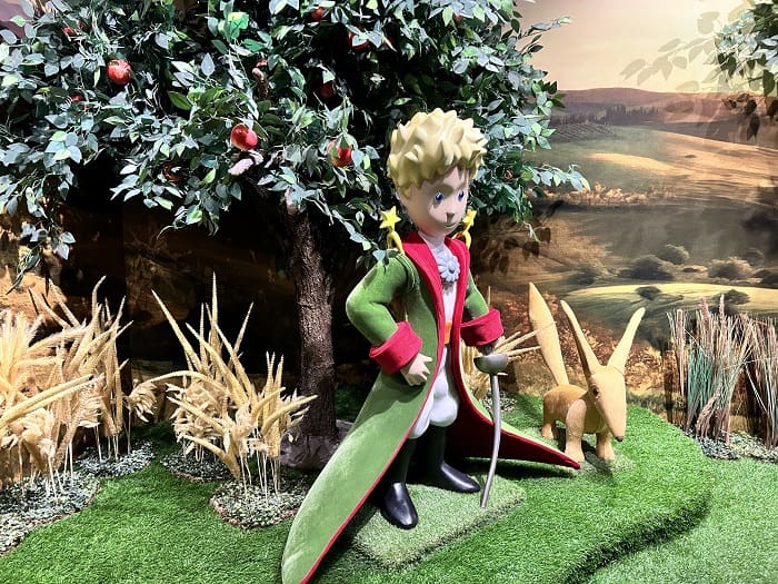 Exposição Pegadas do Pequeno Príncipe: A famosa passagem do Pequeno Príncipe e a raposa também está presente na exposição