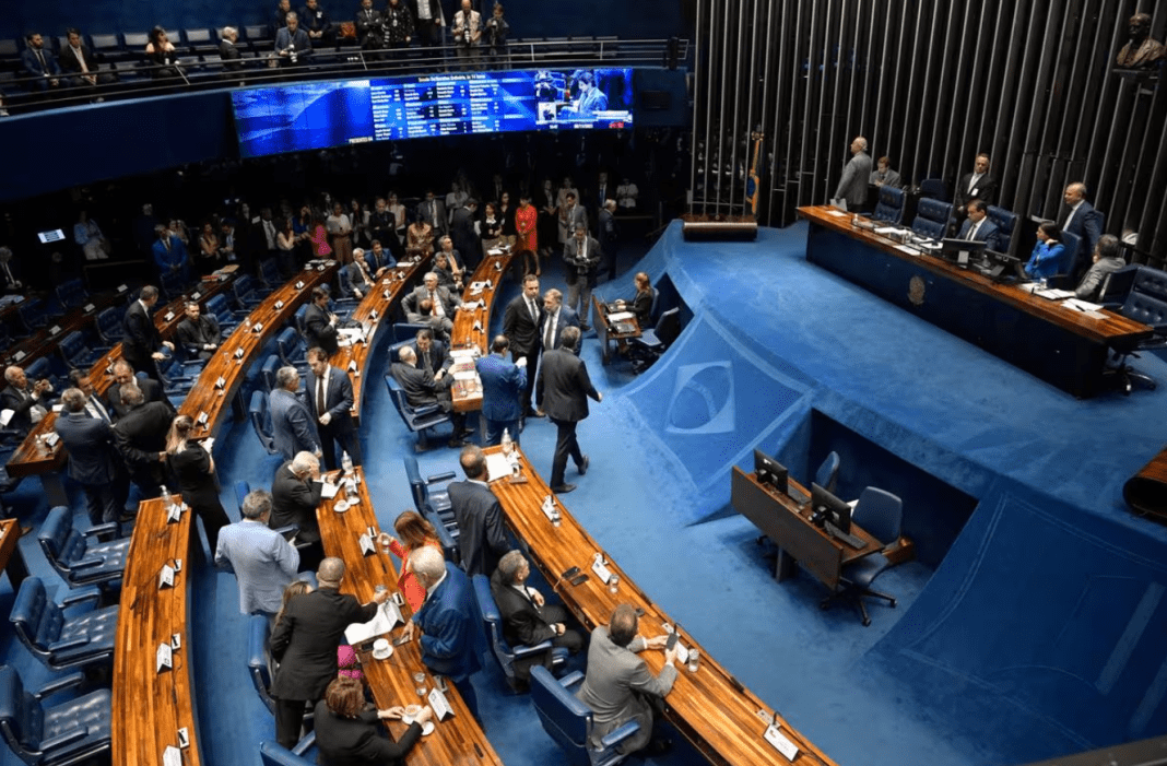 Plenário do Senado durante a votação da reforma tributária Plenário do Senado durante a votação da reforma tributária — Foto Jonas Pereira Agência Senado