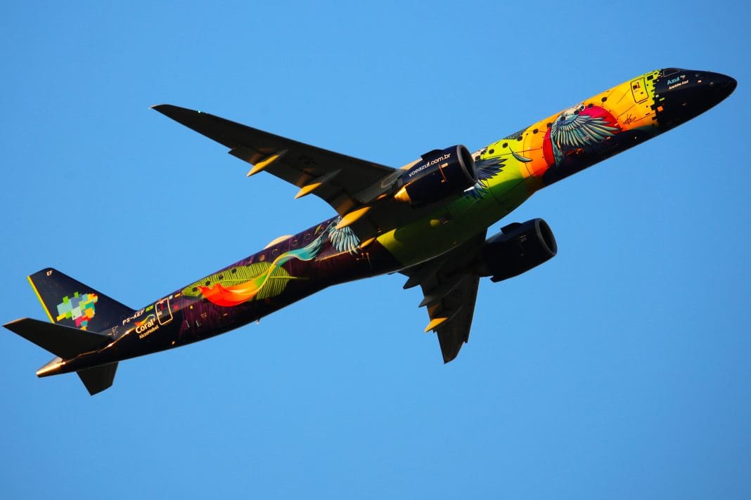 AZUL EMBRAER 195-E2 JD Azul inaugura rota direta entre o Distrito Federal e o Pará Azul inaugura rota direta entre o Distrito Federal e o Pará (Foto: Divulgação / Azul)