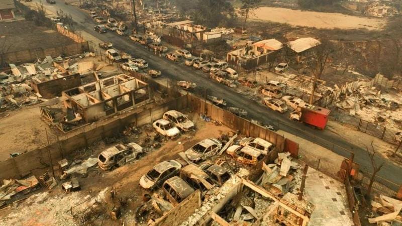 Incêndios que devastaram o Chile Foto AFP