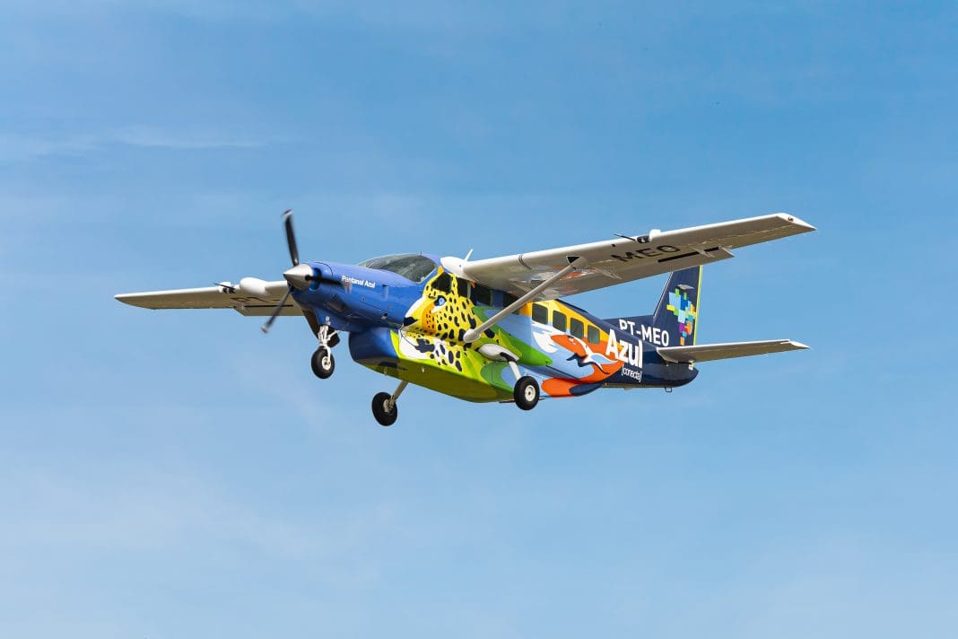 Aeronave “Pantanal Azul”, parceria da Azul e Ministério do Turismo - Crédito Guilherme Ramos