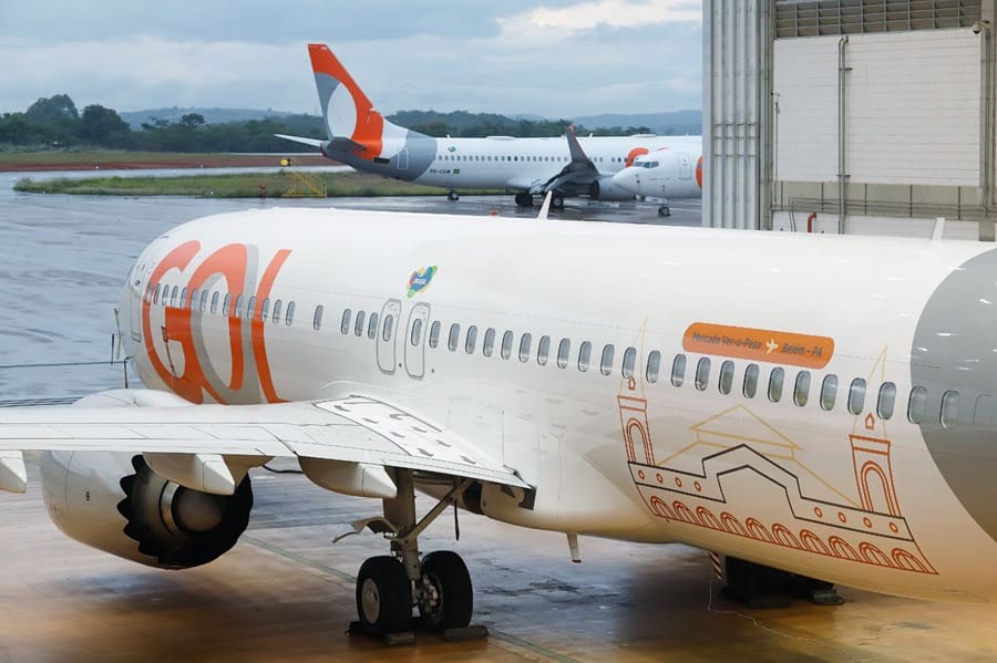 O Boeing 737 MAX 8, da GOL, (Foto: Edu Viana / Divulgação GOL) O Boeing 737 MAX 8, da GOL, (Foto: Edu Viana / Divulgação GOL)