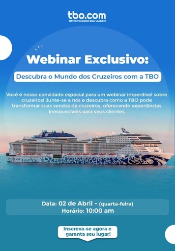 TBO webinar cruzeiros 02.04. 2025 - Crédito: divulgação 