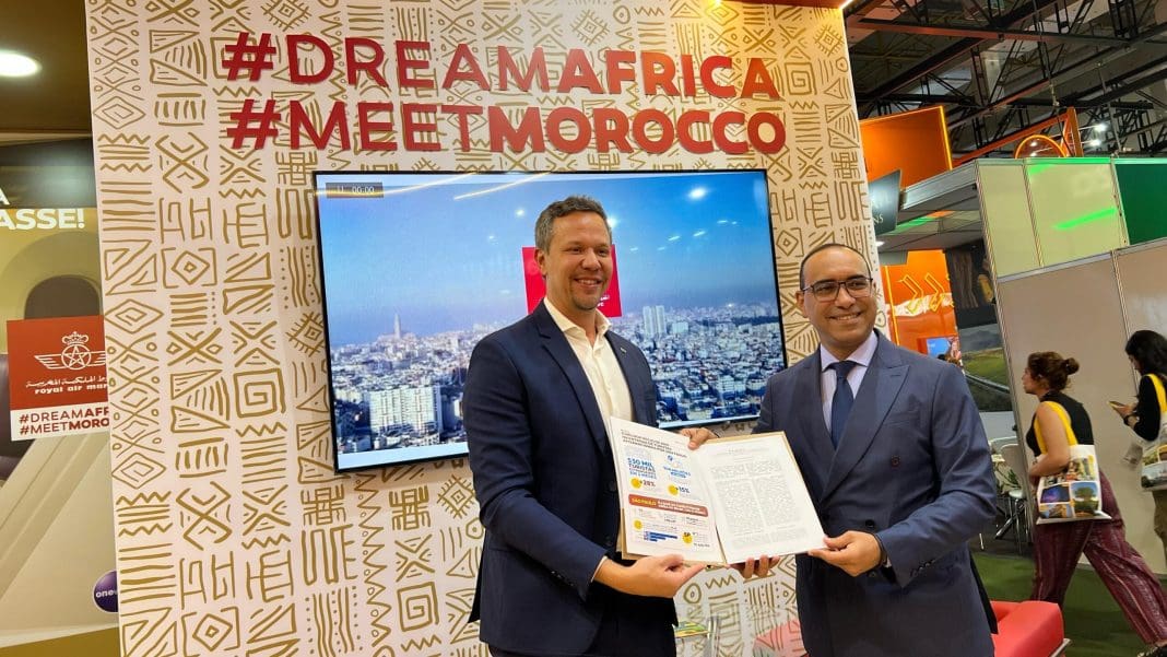 Bruno-Reis-Embratur-e-Othman-BABA-assinatura-Protocolo-de-intencao-Royal-Air-Maroc-na-WTM-2025-foto-scaled Bruno Reis, diretor de Marketing Internacional da Embratur, com o diretor regional da Royal Air Maroc na América do Sul, Othman BABA, durante assinatura de protocolo na WTM - Foto: Mariana Vaz/Embratur
