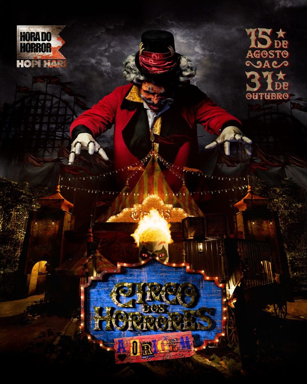 Respeitável público: a origem do “Circo dos Horrores” será revelada na edição de 2025 da Hora do Horror do Hopi Hari - Crédito: divulgação