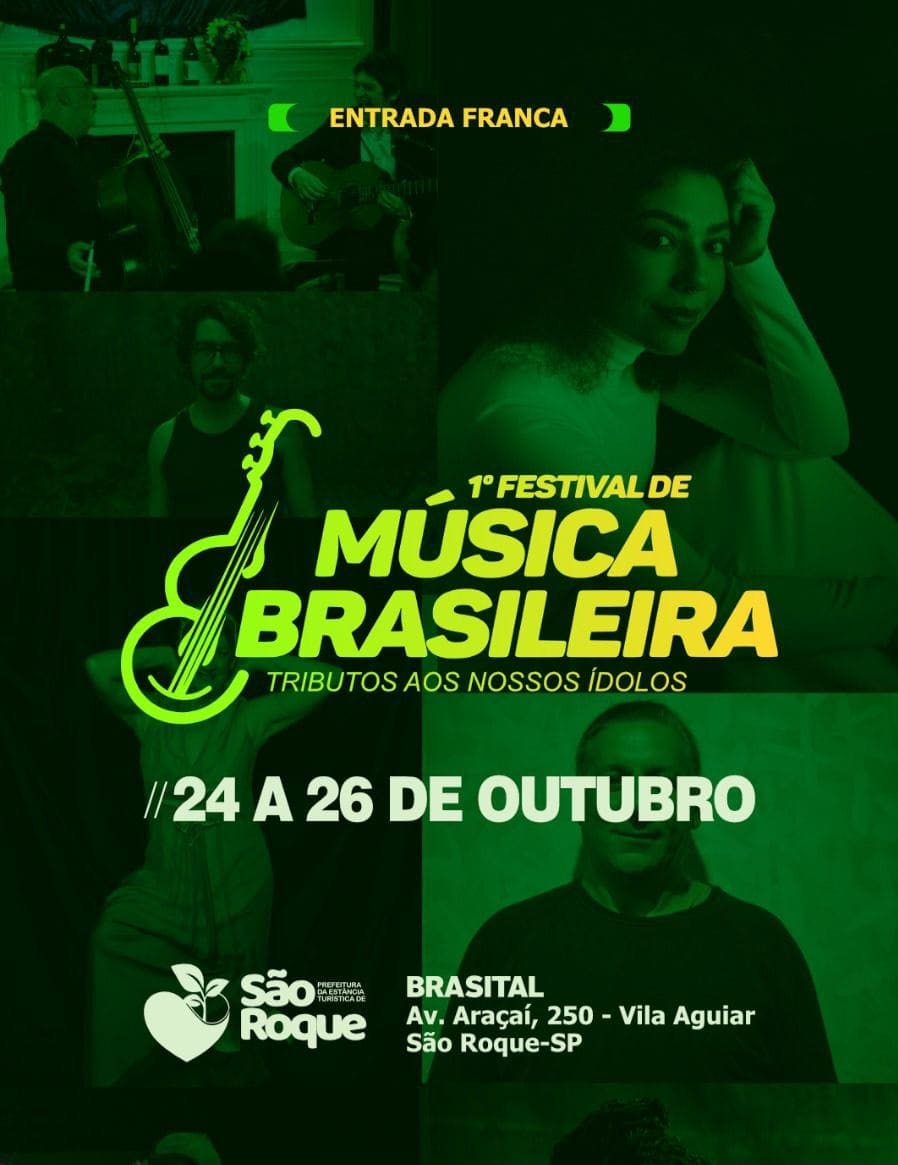 1º Festival de Música Brasileira – Tributos aos Nossos Ídolos acontece na Brasital, em São Roque, de 24 a 26 de outubro, com entrada gratuita - Crédito: divulgação