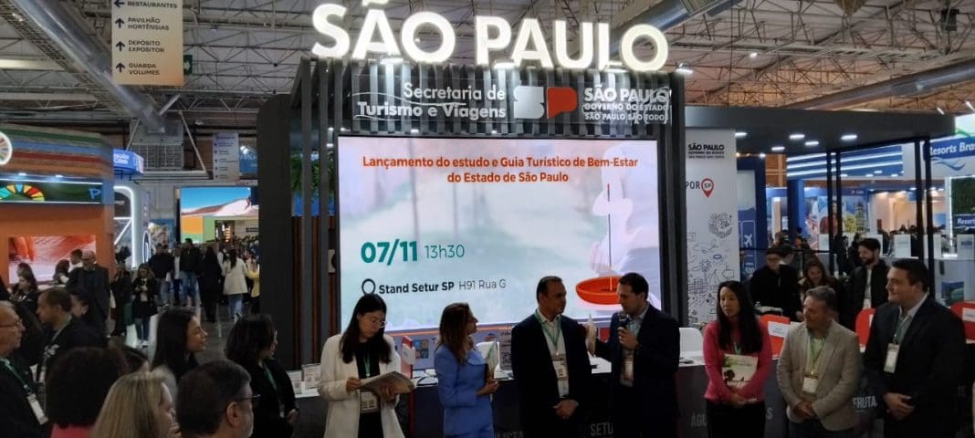 São Paulo no Festuris Estande da Secretaria de Turismo e Viagens de São Paulo destaca os principais destinos do estado e novas rotas turísticas no 37º Festuris, em Gramado (RS) - Crédito: DT