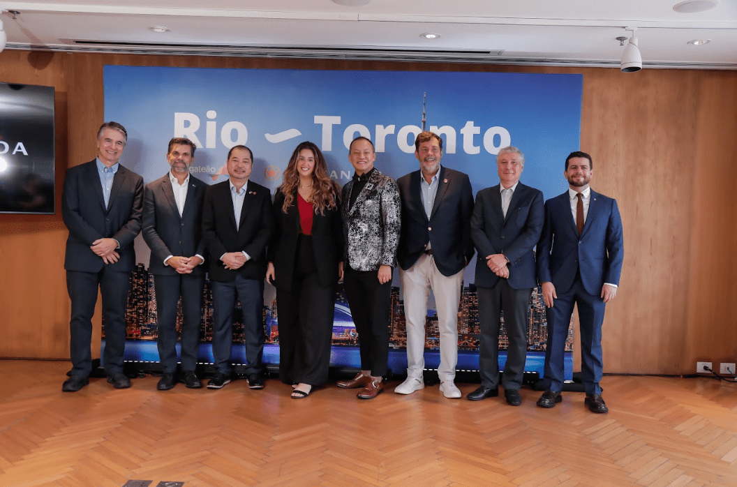 Screenshot (7) Autoridades, executivos do setor e representantes da Air Canada celebram o pré-lançamento da rota Rio–Toronto no Hotel Emiliano, no Rio de Janeiro - Crédito: divulgação