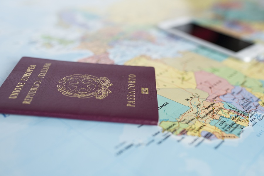 (selective,Focus),A,Passport,On,A,Geographical,Map,Of,The
