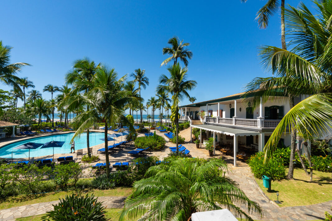 Vista para a área da piscina principal do Casa Grande Hotel, no Guarujá (Foto: Fernando Morais) Vista para a área da piscina principal do Casa Grande Hotel, no Guarujá (Foto: Fernando Morais)