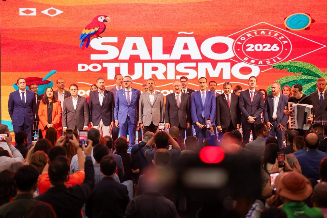 Autoridades e representantes do trade turístico participam da abertura do Salão do Turismo 2026 — crédito: Thaís Mesquita Autoridades e representantes do trade turístico participam da abertura do Salão do Turismo 2026 — crédito: Thaís Mesquita