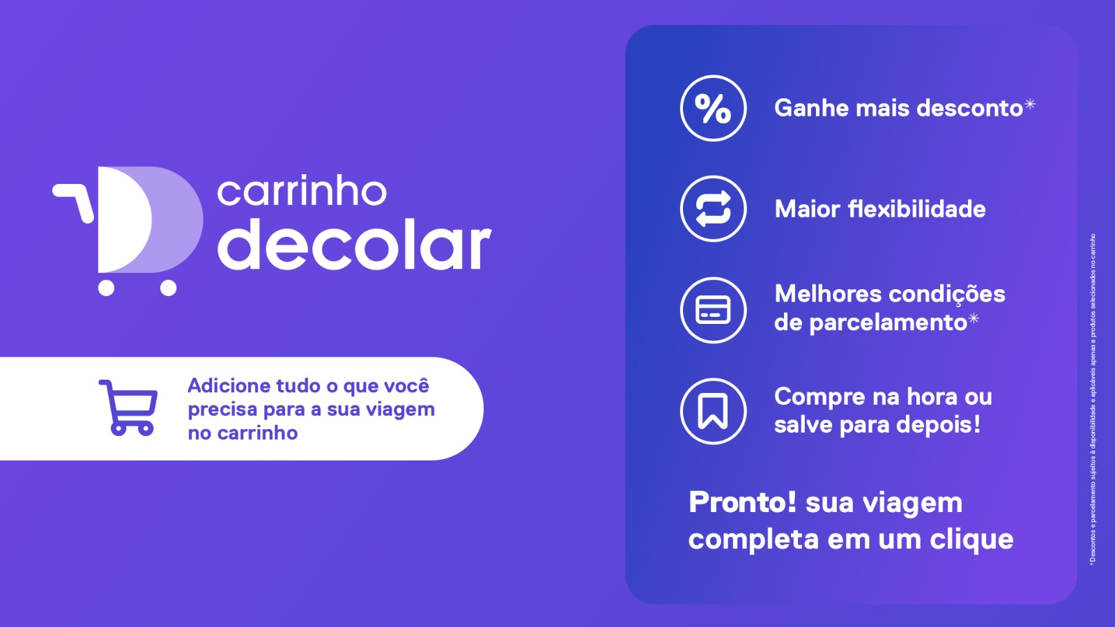 Novo Carrinho de Compras da Decolar reúne voos, hotéis e passeios em um só lugar - Crédito: divulgação