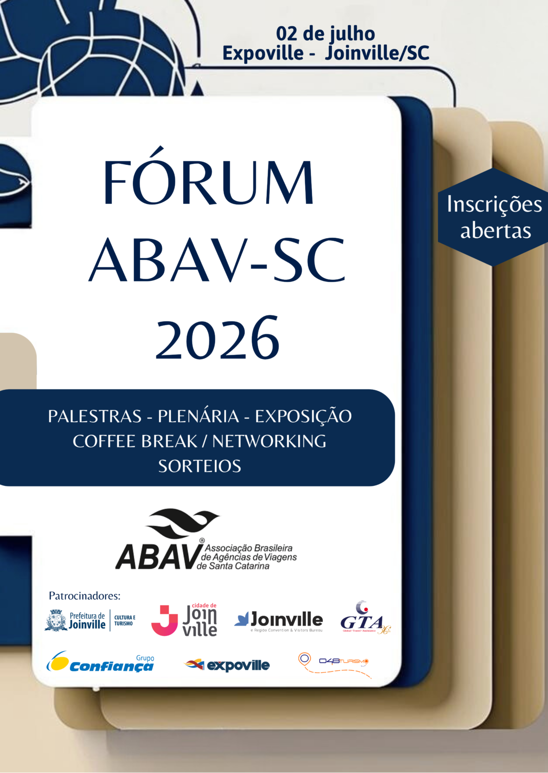 Fórum ABAV-SC 2026 confirma ministro do Turismo e presidente da ABAV Nacional - Crédito: divulgação