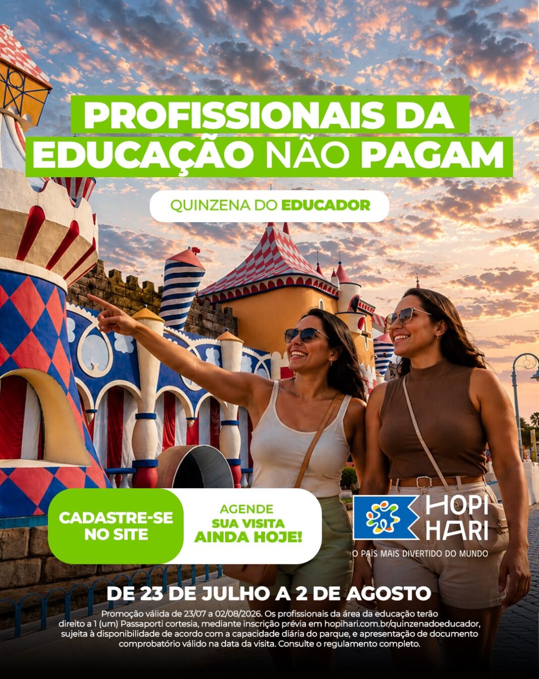 Hopi Hari homenageia professores com entrada gratuita em campanha especial - Crédito: divulgação
